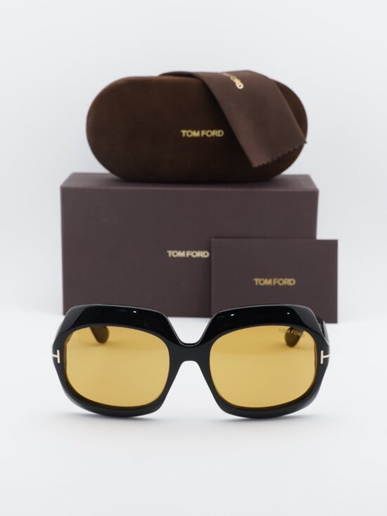 Tom Ford Ren FT1155 01E Square Sunglasses - Shiny Black/Brown main image 9